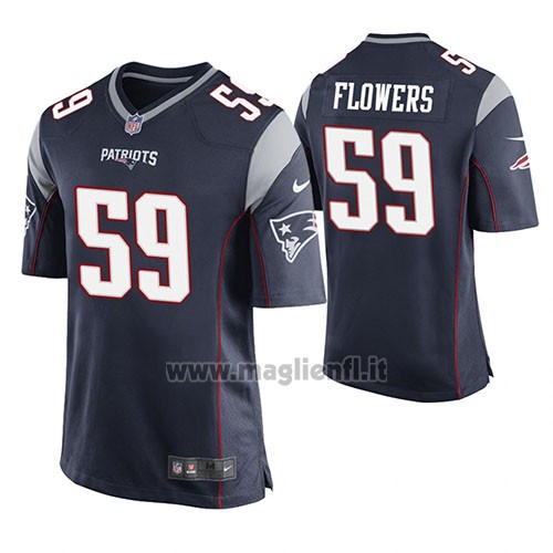 Maglia NFL Game New England Patriots Marquis Flowers Blu